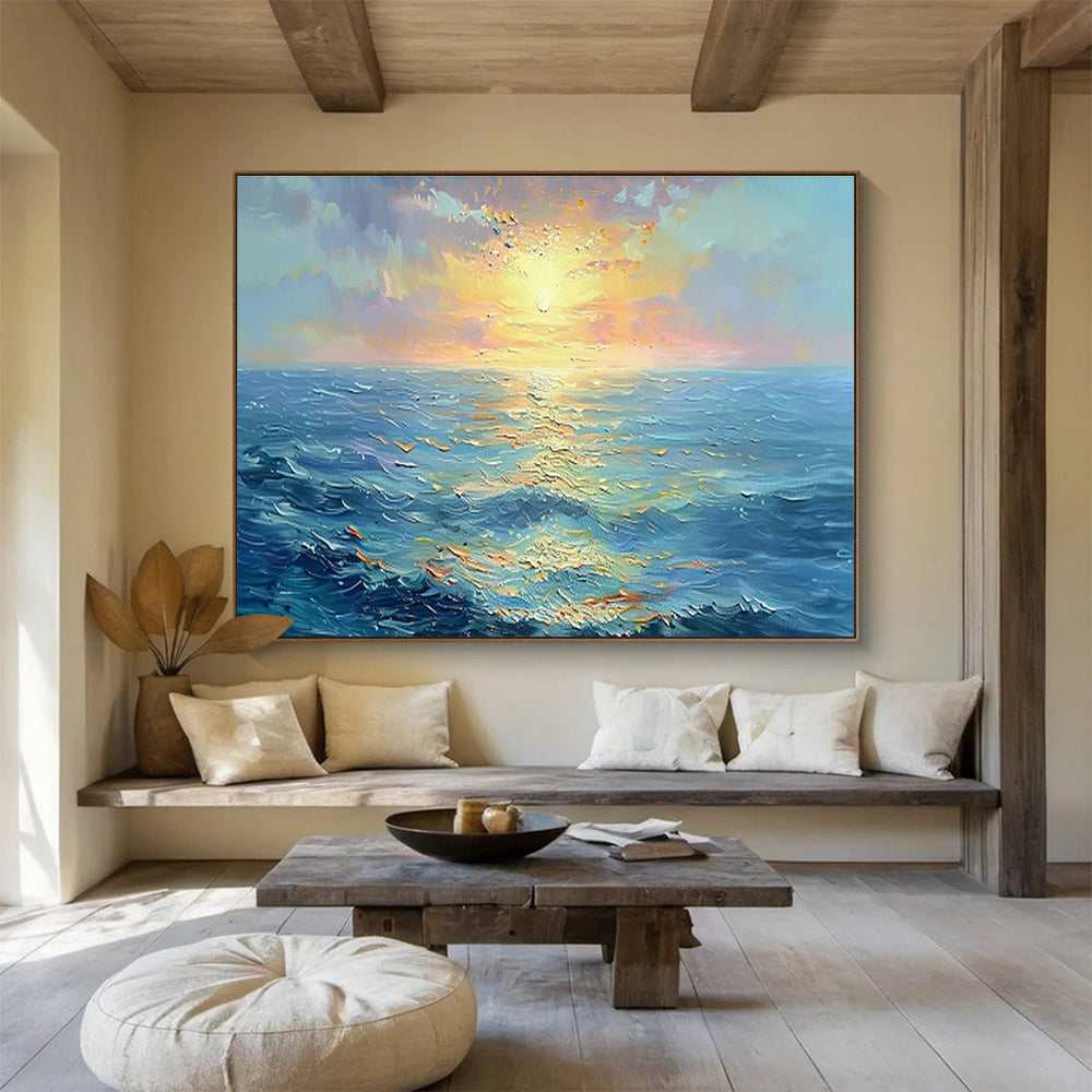 evening coastal gold canvas design 6